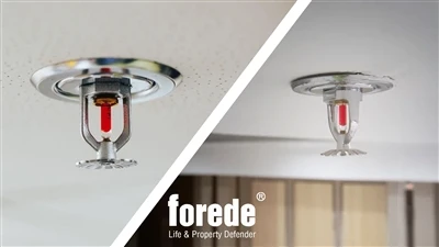 Arroseur d'incendie suspendu et plaque d'écusson